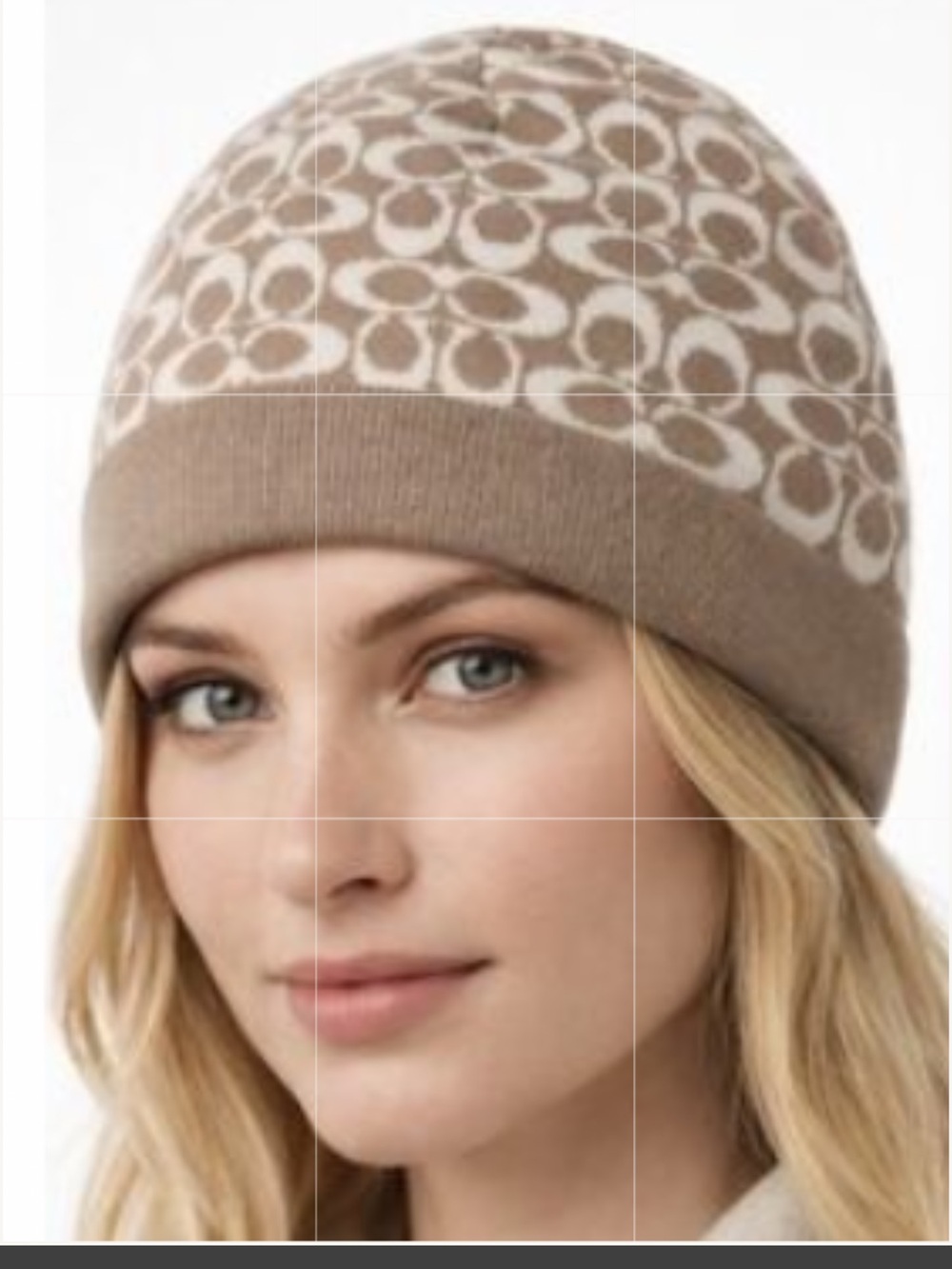 Coach NWOT knit beanie in signature C print